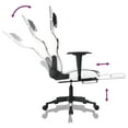 thumbnail image 7 of vidaXL Massage Gaming Chair with Footrest, Reclining, Height Adjustable, Swivel, White & Black, 7 of 7