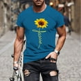 thumbnail image 2 of KIHOUT Men's Shirts Cotton Blend Short Sleeve Crew Neck Tees, Sunflower Graphic T Shirts Casual Workout Sports Tops Blosue for Men, 2 of 5