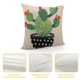 thumbnail image 4 of COMIO  Throw Pillow Covers Green Plant Pot Cartoon Cactus Cacti Red Flowers Home Decorative Cushion Case Succulent Accent Pillow Protector, 4 of 5