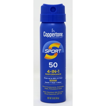 Coppertone Sport Sunscreen Spray, SPF 50 Spray Sunscreen, 1.6 oz