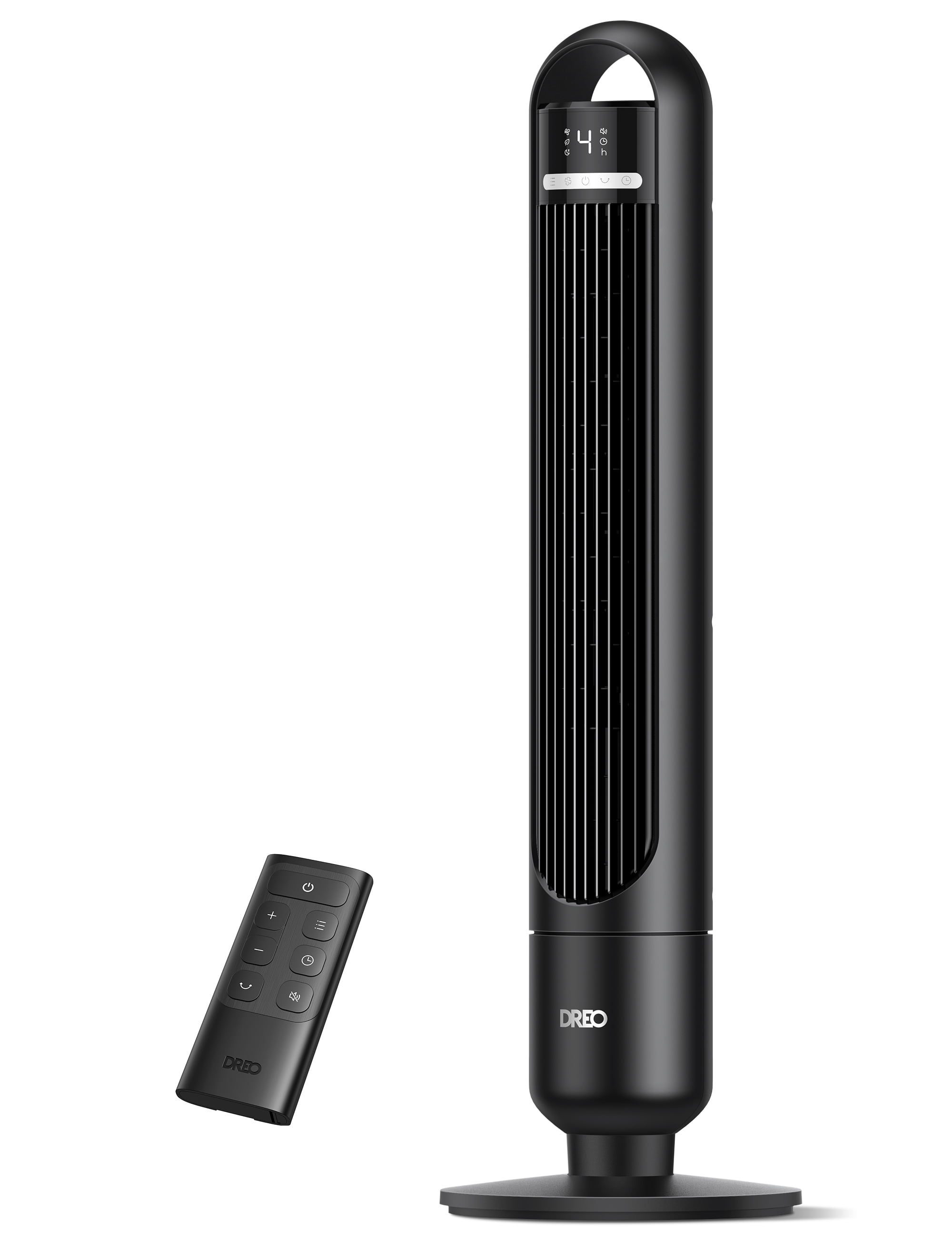 Dreo Tower Fan for Bedroom, 90° Oscillating Standing Fans for Room with 4 Speeds, 3 Modes, 28dB Quiet for Sleep, 25ft/s Velocity, 8H Timer, Remote, Living Room, Office, Home, Black, TF117