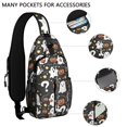 thumbnail image 2 of Sling Backpack,Halloween Ghosts with Pumpkins and Stars Crossbody Bag with Water Bottle Holder,Waterproof Sling Bag for Men/Women with Chest Phone Holder for Hiking,Travel, 2 of 6