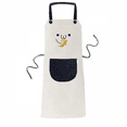 thumbnail image 1 of Tablier Lovely Face Eat Banana Expression Ajustable en Coton Lin pour Barbecue Cuisine avec Poche, 1 of 3
