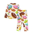 thumbnail image 2 of Wukai Color Donut Print Women's Pajama Set - Soft Long Sleeve Sleepwear for Comfort and Style-Large, 2 of 9
