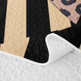 thumbnail image 5 of spefrowx Striped Leopard Print Bow Twin Quilt Set for Women, Beige Black Lines Twin Coverlet Set, 2-Piece, 5 of 7