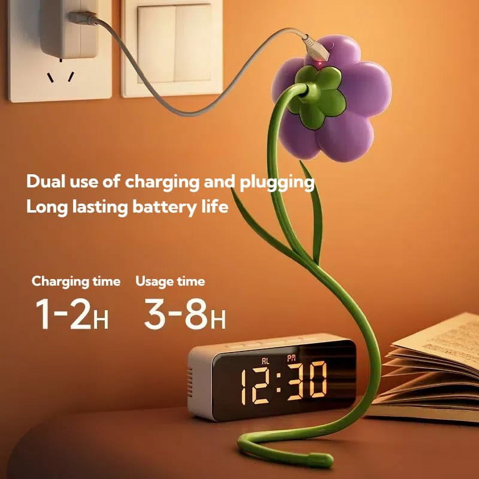 Birthday Gifts for Women,Sunflower Flower Lamp Rechargeable Cordless Led Reading Light,3-Colour Infinitely Dimming Small Night Light for Festival Gifts for Mom Girlfriend Grandma (Yellow)