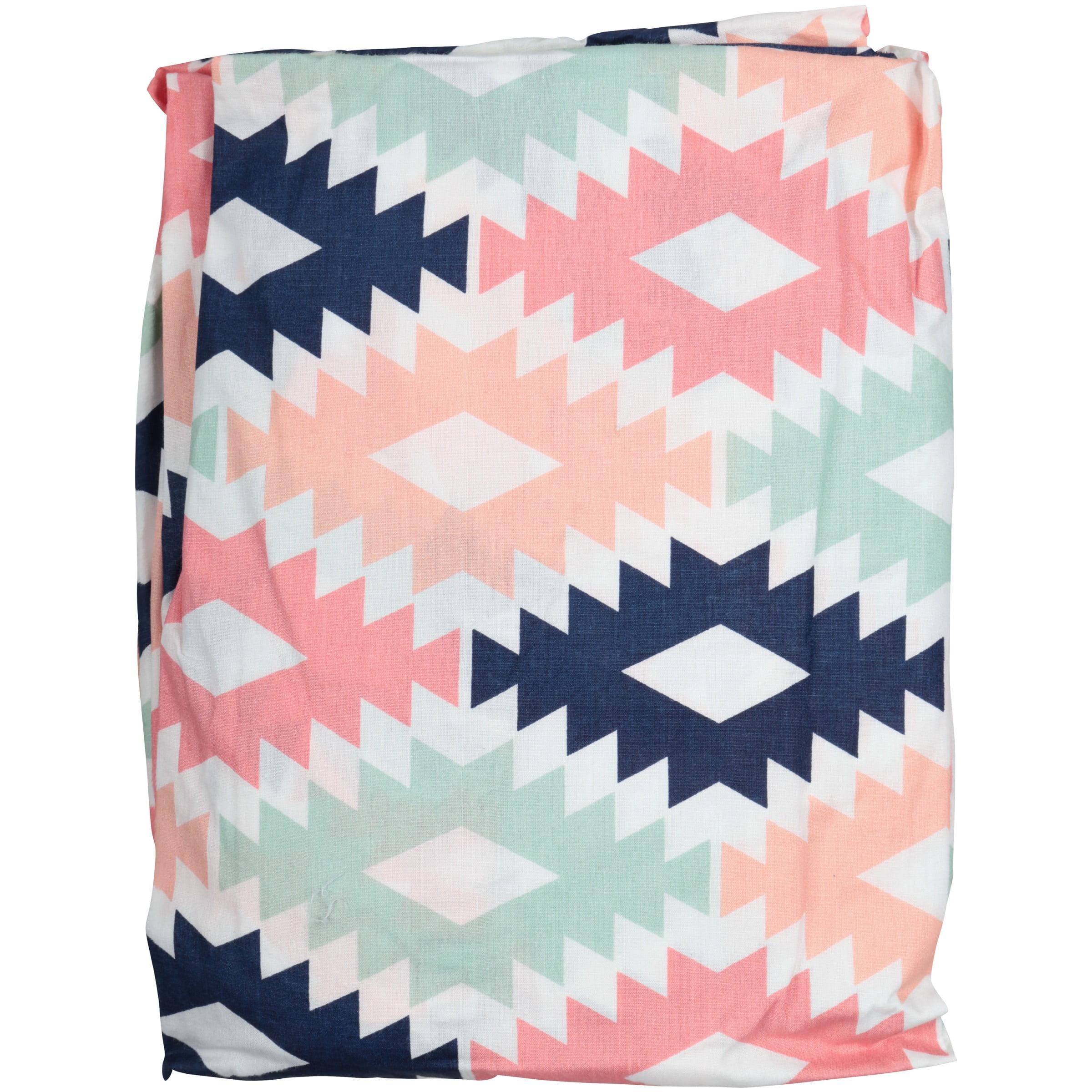 Bacati Coral, Mint & Navy Emma Aztec Kilim Crib Fitted Sheets 2 ct Package