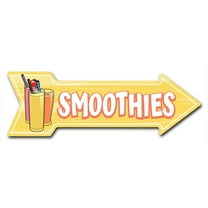 SignMission C-ARROW10-999611 10 x 30 in. Corrugated Plastic Single Sided Arrow Sign - Smoothies