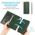 thumbnail image 3 of iPhone XR Case with Card Slots, Allytech Detachable Case Support Magnetic Car Mount Case with Lanyard Wallet Vegan Leather Shockproof Stand Case for iPhone XR 2018(6.1"), Green, 3 of 8