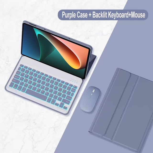 Tablet Cover For Mi Pad 6 Pro 11in,Keyboard Case For Xiaomi Pad 5 Pro 11 12.4 Inch, Keyboard Cover for Redmi Pad SE 11" 10.61" Purple D Redmi Pad 10.61in