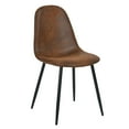 thumbnail image 3 of FurnitureR Dining Chairs Set of 4, Mid-Century Modern Upholstered Dining Chairs with Faux Sudede Cushion Seat for Dinning Room&Living Room, Brown, 3 of 14