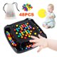 thumbnail image 1 of Rainbow Bead Matching Game Tablero ajedrez - Juego magnético doble duelo familiar y Strat (48 PCS), 1 of 9