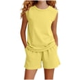 thumbnail image 2 of Mifsaly Girls Boys 2 Piece Summer Outfits Sleeveless Tank Top and Shorts Breathable Lightweight Kids Solid Casual Playwear, 2 of 5