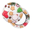 thumbnail image 2 of Fotbe Christmas Gingerbread Cookies Stool Covers Round,Waterproof Round Bar Stool Covers Bar Chair Covers Washable Stool Cushion Slipcover for 12-14 Inch Chair-13 inch, 2 of 7