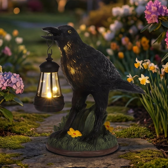 Solar Garden Statue Outdoor Lawn Yard Ornament Backyard Landscape Decor