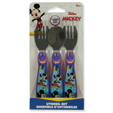

Disney Mickey Mouse Baby 3-Piece Utensil - orange/blue one size