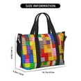 thumbnail image 2 of Travel Duffle Bag Colorful Plastic Blocks Pattern Travel Tote Bags Carry on Luggage Waterproof Weekender Bags with Top Handle Adjustable Shoulde Strap for Travel Gym, 2 of 5