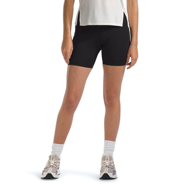 Pantalones cortos de bicicleta THE NORTH FACE para niñas Never Stop, color negro, talla L