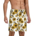 thumbnail image 2 of Naloa Sunflowers and Bees Men's Short Pajama Pants, Lounge Comfort Shorts with Elasticized Waistband and Side Pockets - 3X-Large, 2 of 9