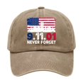 thumbnail image 2 of 9/11 Never Forget American Flag Baseball Cap - 9.11.01 Twin Towers Vintage Washed Cotton Patriot Day Commemorative Hat, Adjustable Unisex Dad Cap for Men and Women, 2 of 6
