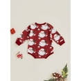 thumbnail image 4 of Gureui Newborn Toddler Infant Baby Girls Boys Christmas Casual Romper, Long Sleeve Santa Claus/Letter  Santa Claus Print Romper, 4 of 9