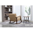 thumbnail image 3 of S-HOME Rocking Chair with Wood Frame and Upholstered Seat Ideal for Living Rooms and Sunrooms，khaki, 3 of 9