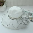 thumbnail image 4 of Prolriy Kenntucky Derby Hats for Women, Women's Vintage Floral Mesh Sun Hat Beach Sun Hat with Sun Hats for Women Fascinators Hats for Women White, 4 of 4