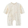 thumbnail image 1 of MIASHUI Baby Onesie Long Sleeved Rompers for Boys Girls Comfortable Lightweight Clothes,White,2-5 Months, 1 of 3