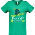 thumbnail image 3 of Inktastic Boca Raton, Florida Happy Sea Turtle Women's V-Neck T-Shirt, 3 of 5