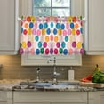 thumbnail image 2 of Yayeee Kitchen Curtains Tier Pair Light Filtering 27"x36" Rod Pocket Short Cafe Window Panel, Watercolor Circles, 2 of 7