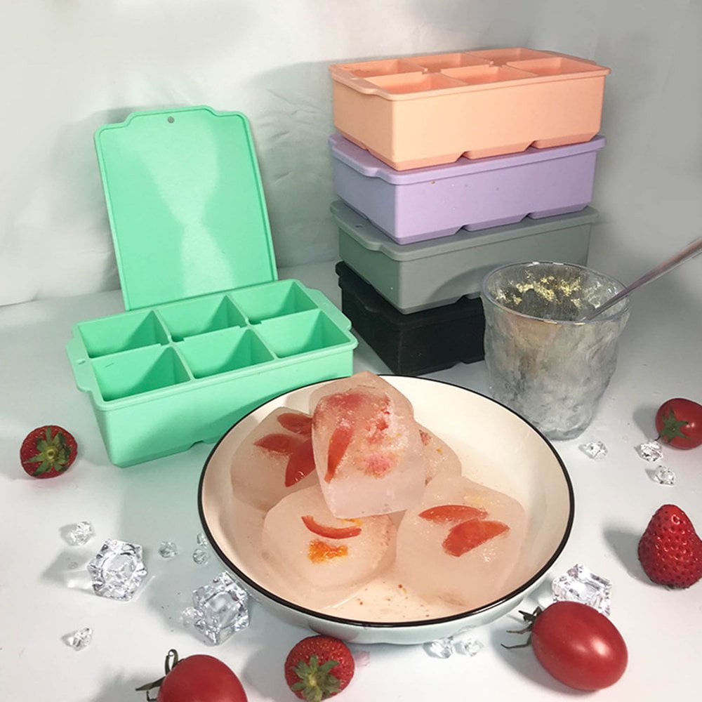 YXHZVON Moule à Glaçons Silicone, 1 Pièces Rose Bacs à Glaçons Avec Couvercle, Bac A Glacon Sûr Et Sain Cocktails, Fruits, Purées De Fruits, Glaces