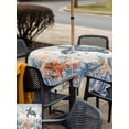 thumbnail image 5 of Outdoor Tablecloth with Umbrella Hole for Patio/Picnic/Party/Camping, Sea Turtle Coastal Waterproof Table Cloth Square Cover Washable, Summer Coral Starfish Blue Grey Wood (60"x 60"), 5 of 8