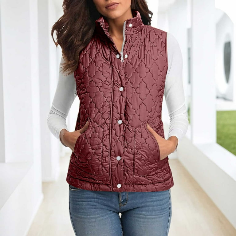 Red Women's Plus Size Vests Red Vest Women Unique Bargains