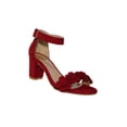 thumbnail image 1 of SANDALIAS DE VESTIR CASUALES TACONES LEON DAMA MUJER GAMUZA DURAZNO ROJO 0 LEON  0p, 1 of 3
