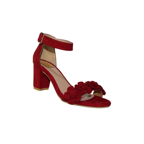SANDALIAS DE VESTIR CASUALES TACONES LEON DAMA MUJER GAMUZA DURAZNO ROJO 0 LEON 0p