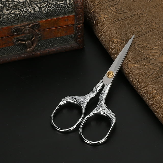 Vintage Sewing Scissors With Plum Blossom Design, Durable Stainless Steel For Embroidery Craft Needle Work Art