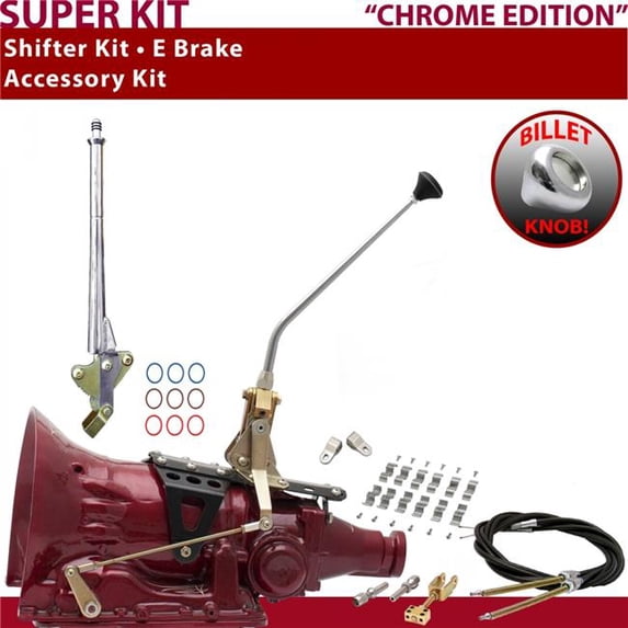 American Shifter TH200 Shifter Kit Chrome 12 in. E Brake Cable Clamp Clevis for F1834