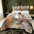 thumbnail image 3 of Manfei Watercolor Mallard Duck King Size Comforter Sets,Farmhouse Animal Comforters King Size,Light Gray Reversible,3-Piece,1 Comforter and 2 Pillowcases, 3 of 7