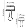 thumbnail image 2 of 20 Pieces Premium Wire Binder Clips Black, Assorted Sizes Stainless Steel Office Clips (10 Medium + 10 Small), Black, 2 of 3