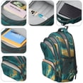 thumbnail image 4 of Teal Gold Marble Backpack for School,Cute School Bag,Schoolbag with Adjustable Shoulder Straps & Padded Back,16.9 Inch, 4 of 5