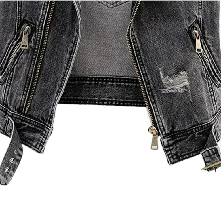 Denim shop biker waistcoat