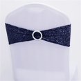 thumbnail image 1 of 10 PCS Stretch Sequin Chair Sashes Chair Stretchy Spandex Bands for Wedding Reception Events Banquets Chairs Decoration (Navy), 1 of 4