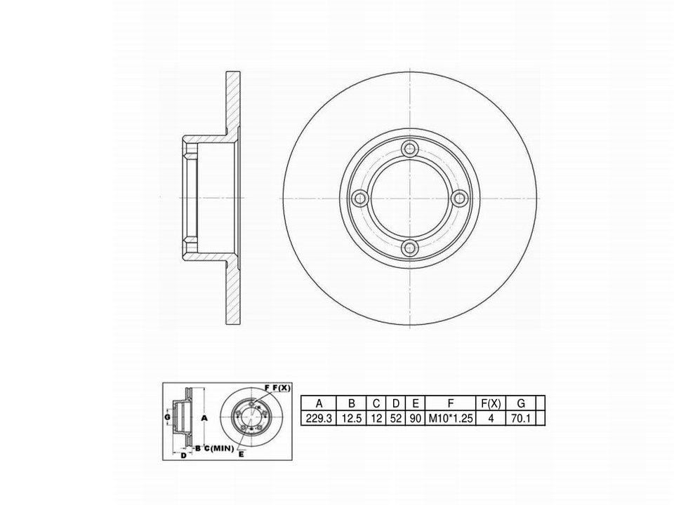 Winstop Brake Rotor, Front WS228004, Subaru GL 1983-1980