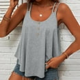 thumbnail image 2 of gbyLJF Racerback Tank Top For Women Sleeveless Linen Top Sleeveless T Shirts For Women Button Up Tank Top, 2 of 7