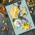 thumbnail image 5 of Birthday Cutting Board, Surprise in a Box Theme Doodle Style Cheerful Spirals Stars Happiness, Decorative Tempered Glass Cutting and Serving Board, Large Size, Multicolor, by Ambesonne, 5 of 5