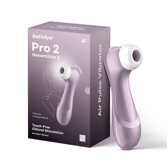 Satisfyer Pro 2 Air-Pulse Clitoris Stimulator - Non-Contact Clitoral Sucking Pressure-Wave Technology, Waterproof, Rechargeable (Violet)