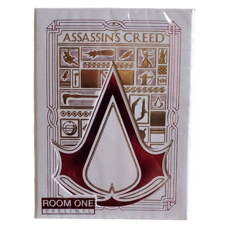 Room One Assassin's Creed Legacy Playing Cards, White Hidden Blade Edition, Poker Size Collectible Card Deck with Custom Artwork and Embossed Foil Sleeve