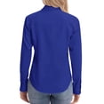 thumbnail image 4 of Camisas con botones para mujer Siliteelon de manga larga, color azul real, 4 of 5