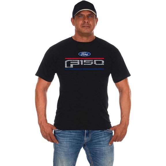 JH Design Group Men's Ford F150 Distressed Logo Crew Neck T-Shirt