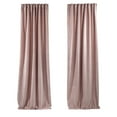 thumbnail image 5 of 3S Brother's Solid Luxury Matte Velvet Soft Curtains Set of 2 Panels Hanging Back Tap & Rod Pocket Home Décor Bedroom Kitchen Office Windows Room Darkering ( Flamingo-52"x63"), 5 of 6